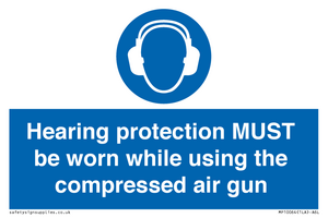 Hearing protection MUST be worn while using the compressed air gun